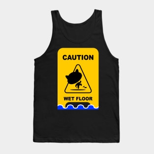 Caution Wet Floor Sign Cat Version Tank Top